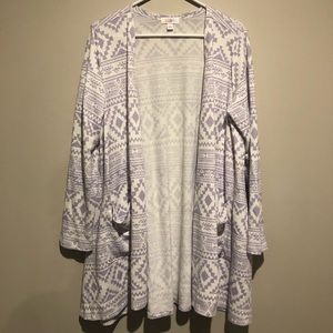 SOLD💜Lularoe Purple Aztec Caroline Cardigan